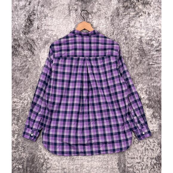 Frank & Eileen Top 3 / US Medium Grayson The Hero Purple Plaid Button Shirt - Picture 3 of 8
